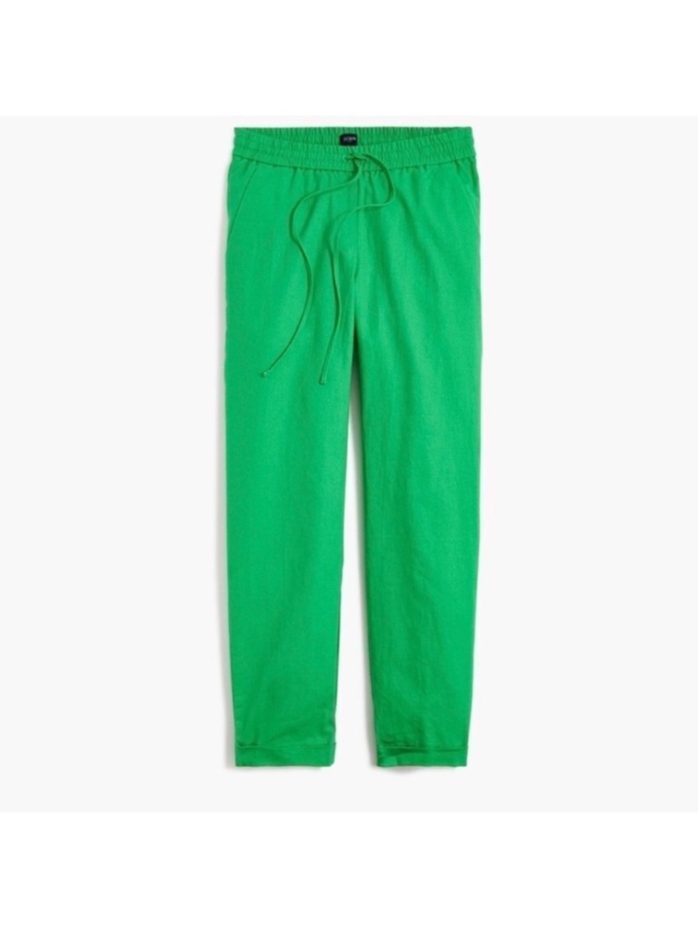 NWT J. Crew Linen-cotton blend drawstring pant in Green Size 00